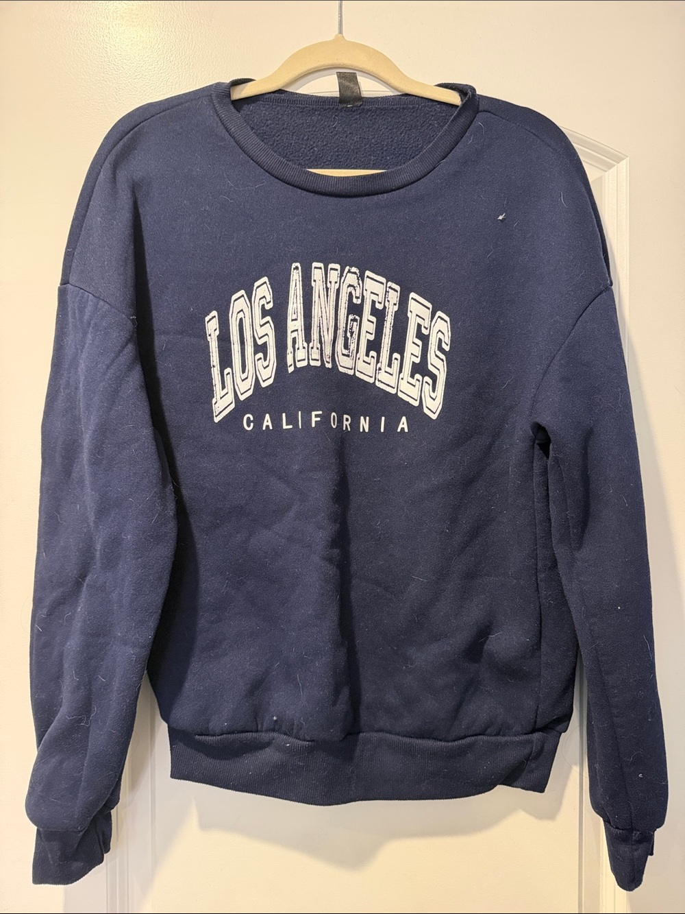 SHEIN Navy Los Angeles Graphic Crewneck Sweatshirt